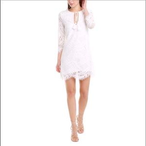 Lovers + Friends White Lace 3/4 Length Sleeve Dress Mini